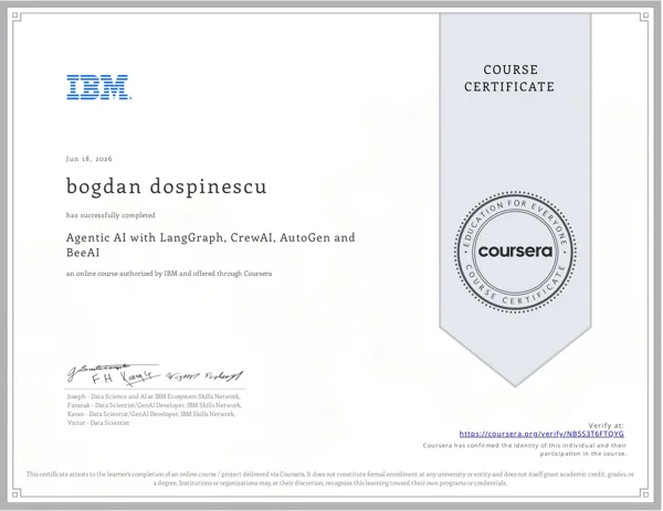 IBM — Agentic AI with LangGraph, CrewAI, AutoGen and BeeAI