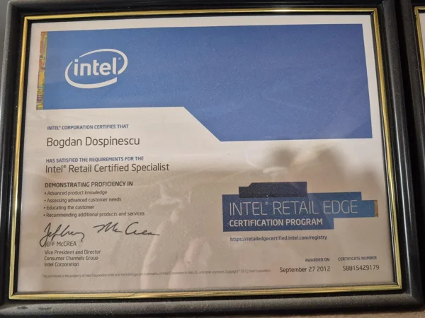Intel Retail Specialist — historical certificate